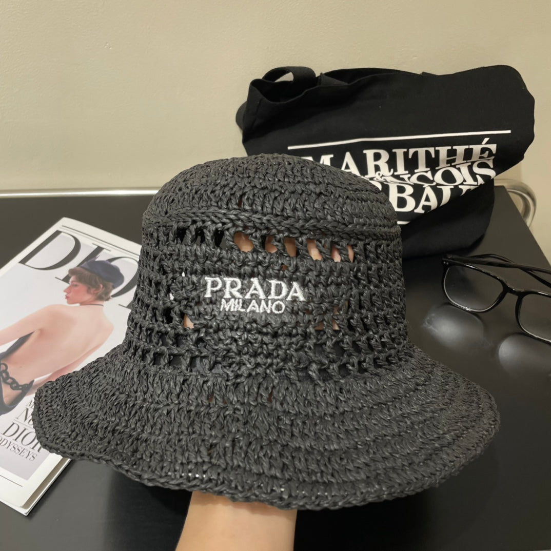 PRD fashion hand-woven straw bucket hat 0724062401