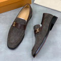High-end handmade luxury logo men's classic leather shoes