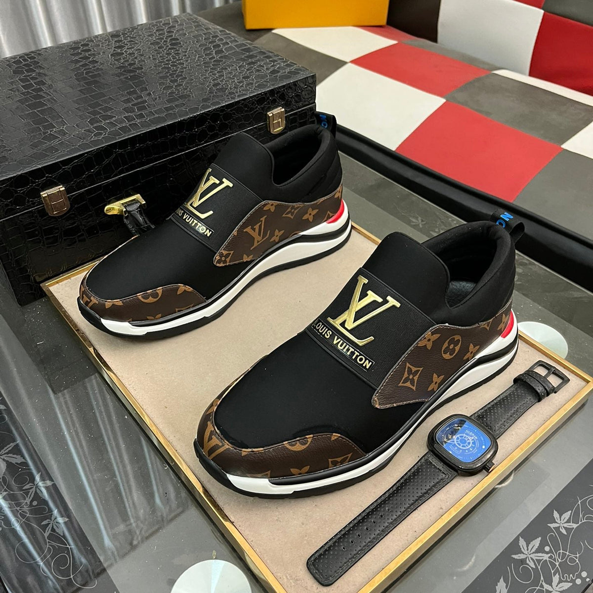 Men's slip-on printed sneakers XC0723072501