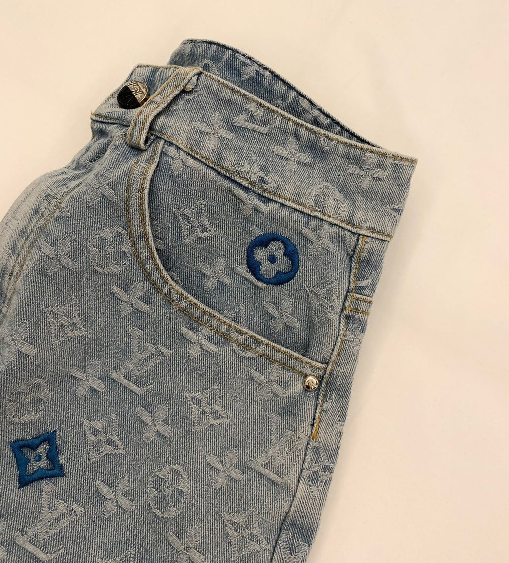 Embroidered jacquard denim skirt 1824042612