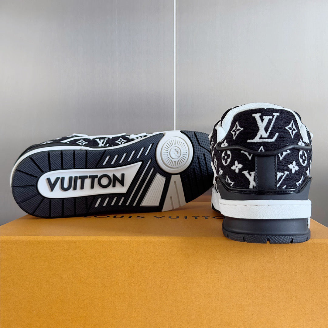 Lvv couple limited series casual denim print sneakers 0725012402