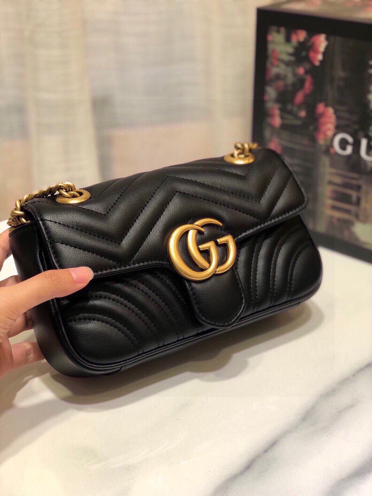 22CM Leather Marmont Chain Shoulder Bag XC1623071705