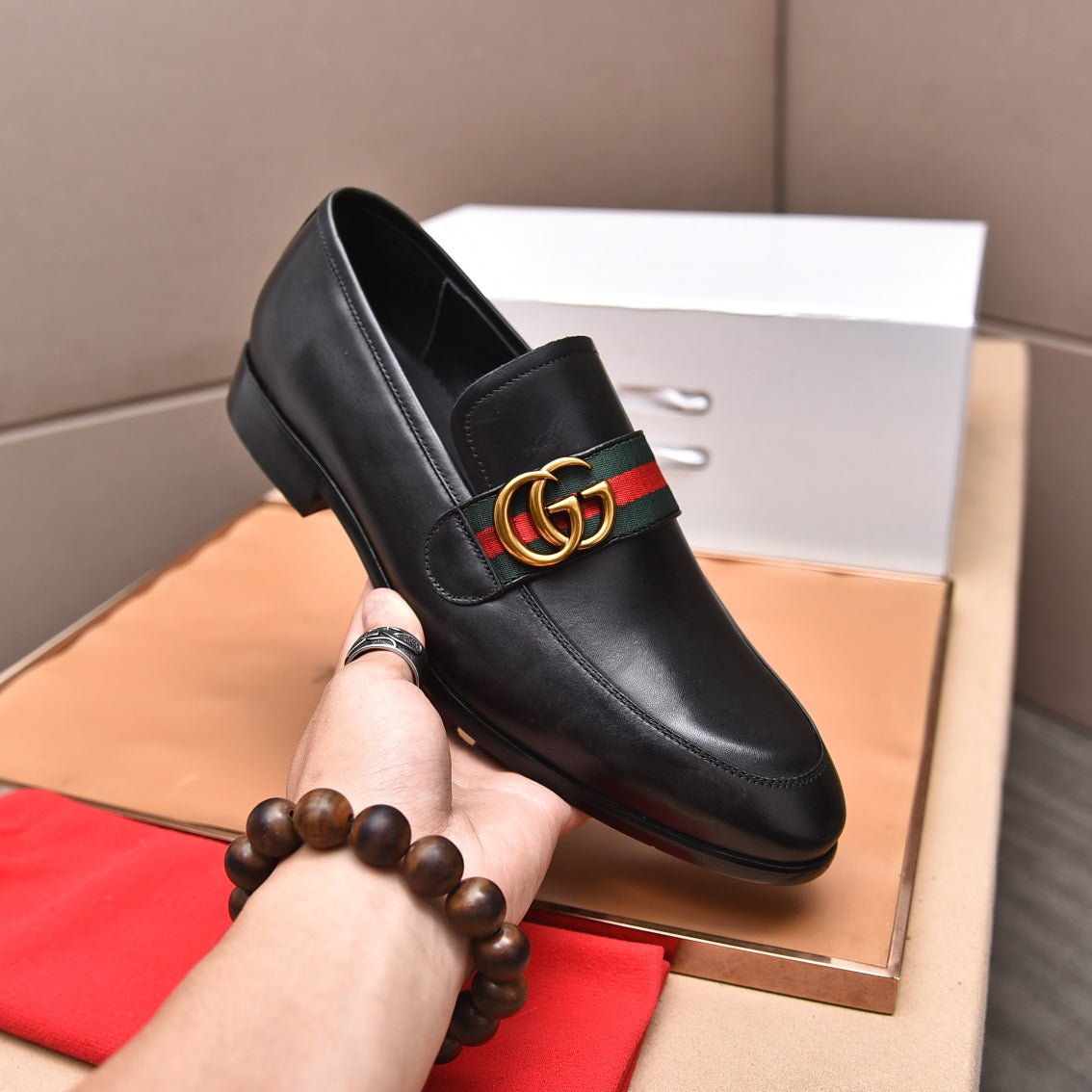 Gentleman Men's Shoes Leather Popular Classic Presbyterian Pattern Loafers G06