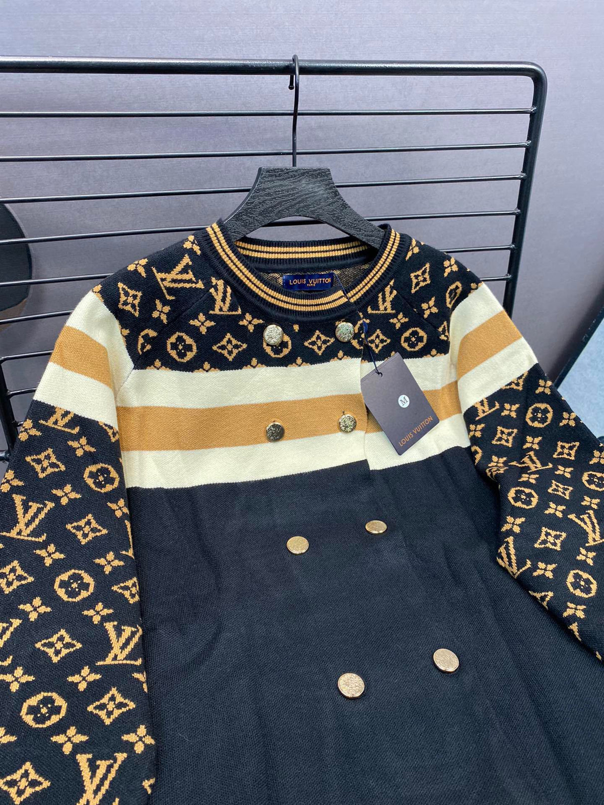 lvv Monogram logo knitted cardigan jacket 0724112502