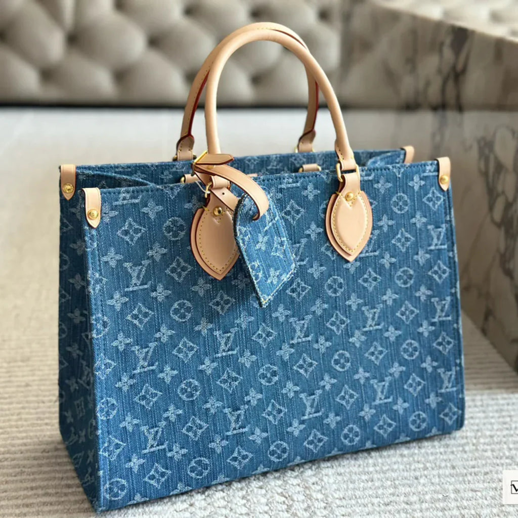 Fashion and versatile denim large capacity handbag 1024032228