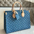 Fashion and versatile denim large capacity handbag 1024032228