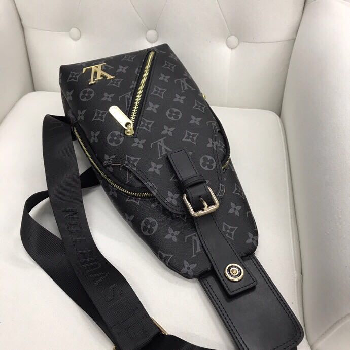 Classic Brown VL Print Backpack Chest Bag XC0423081604