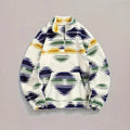 Zipper Plush Sweatshirt Top For Women