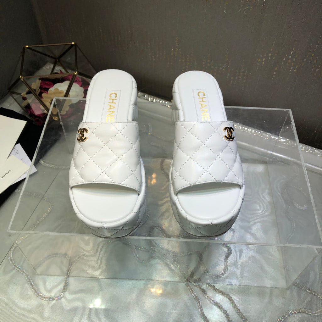 New Fashion trend C logo 7.5 cm Women's high-heeled Slippers- PD05202380307