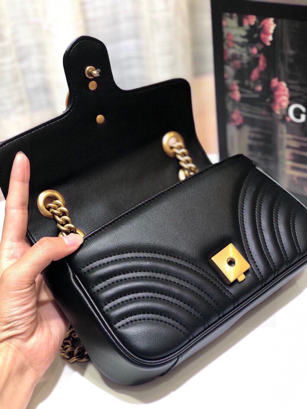22CM Leather Marmont Chain Shoulder Bag XC1623071705