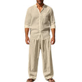 Linen casual men's beach suit