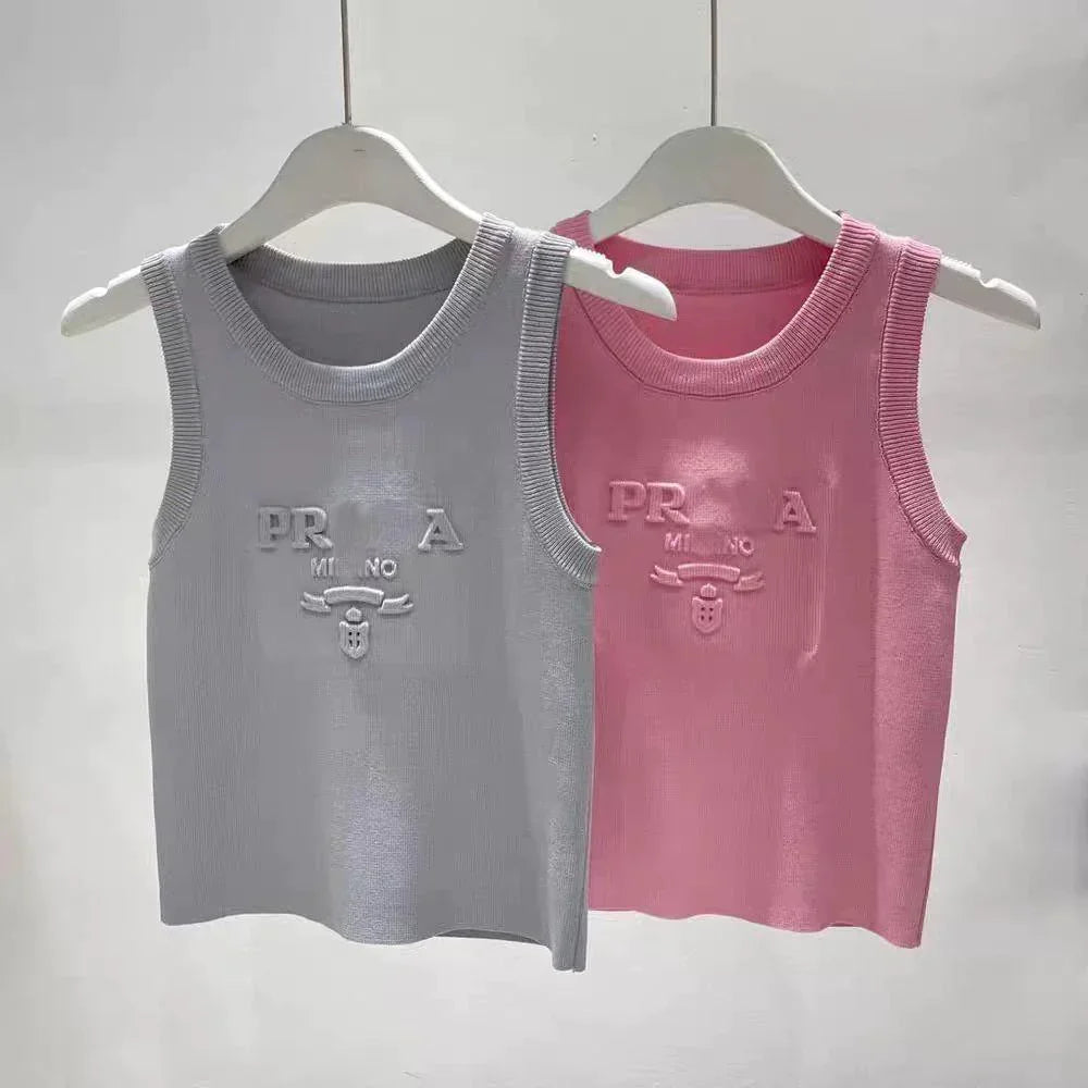 New Letter Knitted Vest Casual Base Shirt Top 1024031202