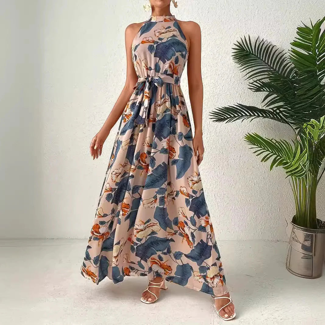New Bohemian Retro Hammer Neck Dress Women