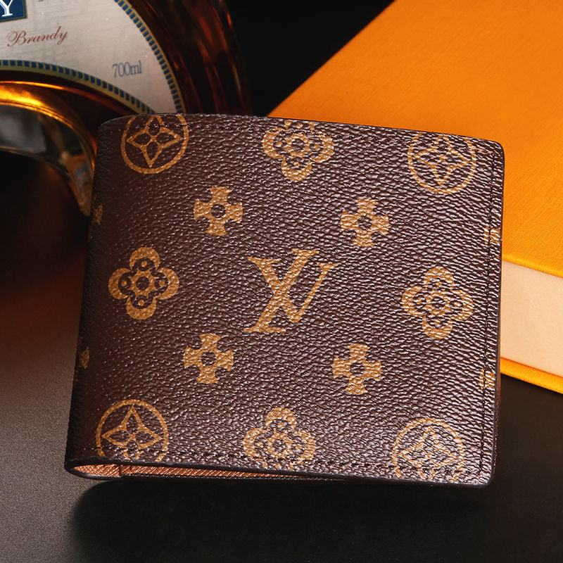 Men's and women's horizontal section classic half-fold card holder presbyopic wallet