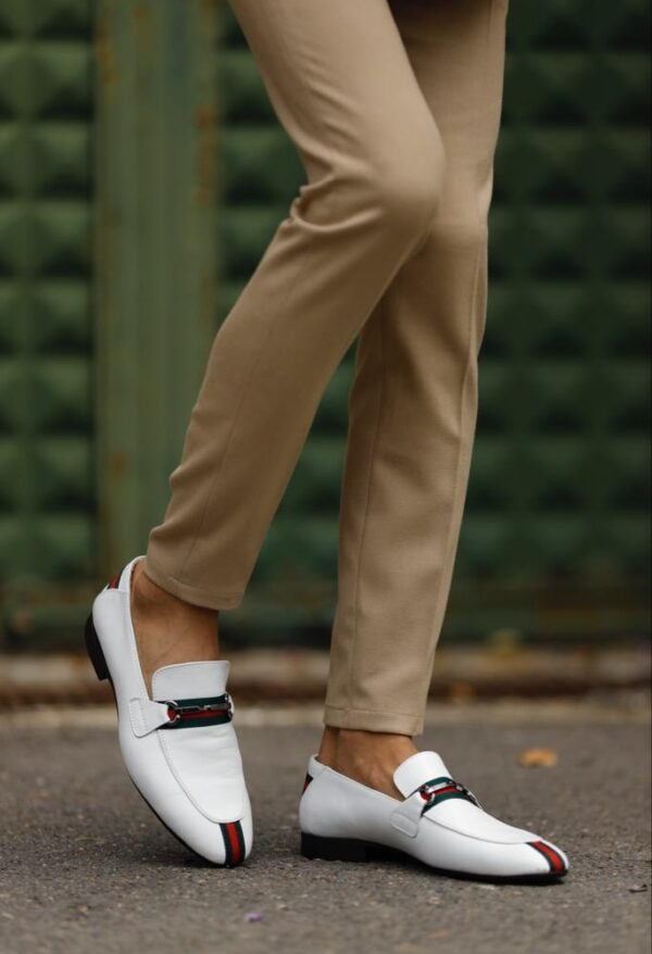 Men's Classic Dress Shoes White Penny Loafer