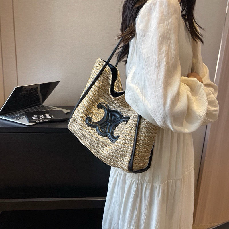CL shoulder portable straw bag 0724041102
