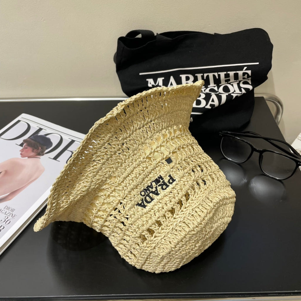 PRD fashion hand-woven straw bucket hat 0724062401