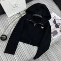 High end hooded knitted sweater 1024111506