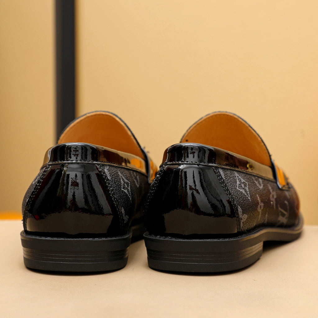 V print fashion leather shoes 0724050603