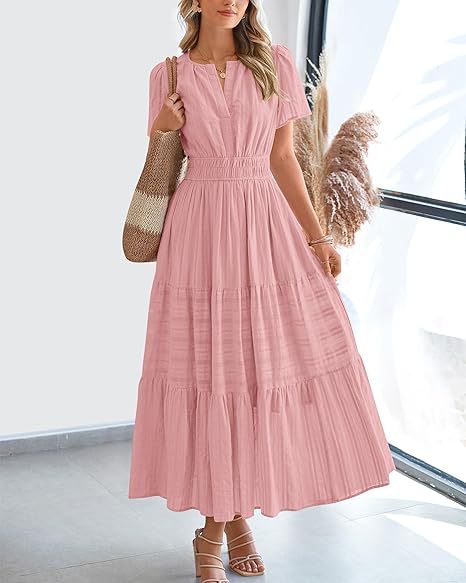 V-neck puff sleeve women's clothing