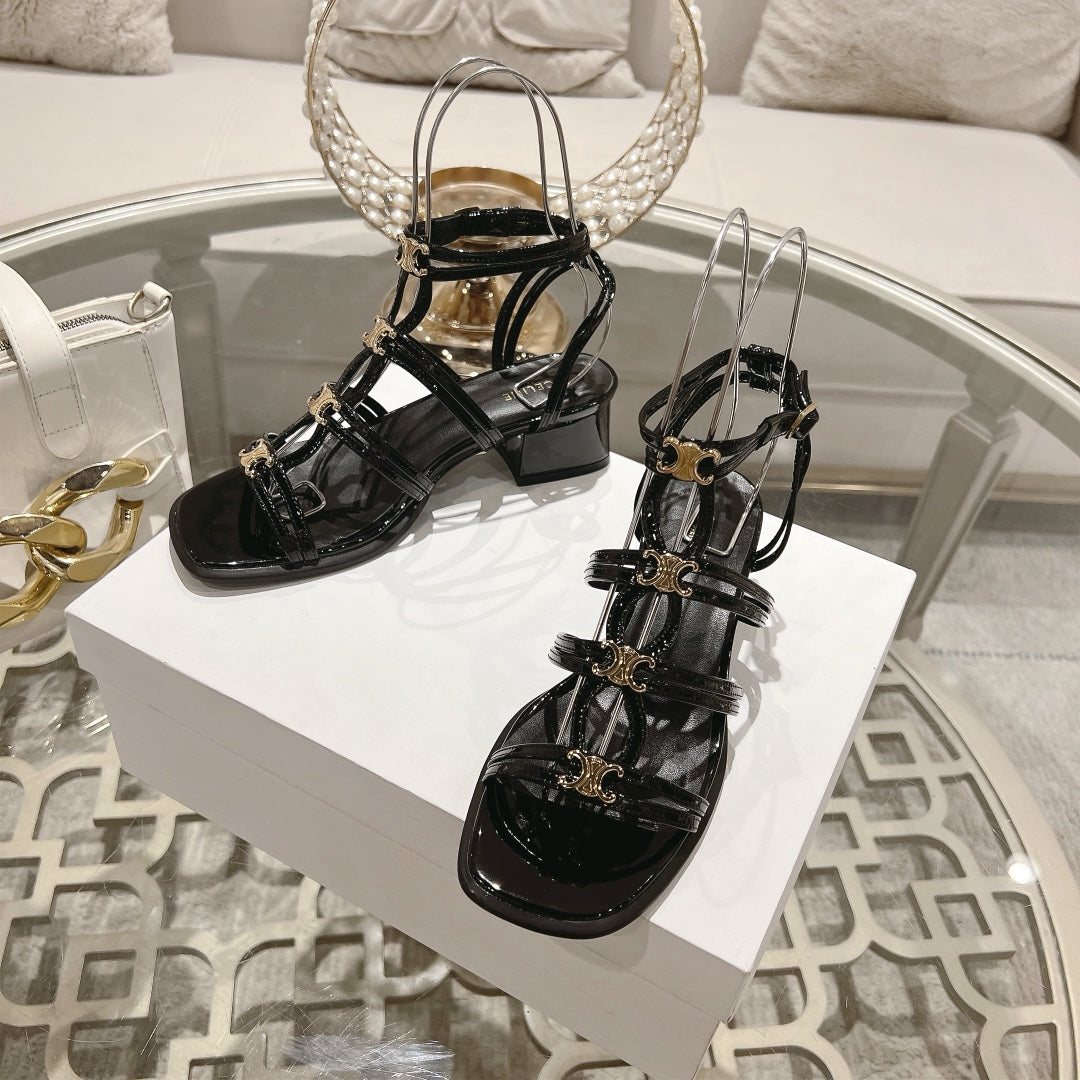 CLN new fashion retro thick heel sandals 0725031008
