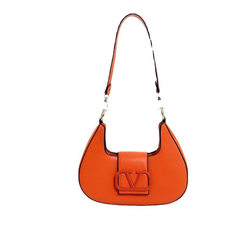 New Solid Color Litchi Underarm Bag Fashion Shoulder Bag 1024051518
