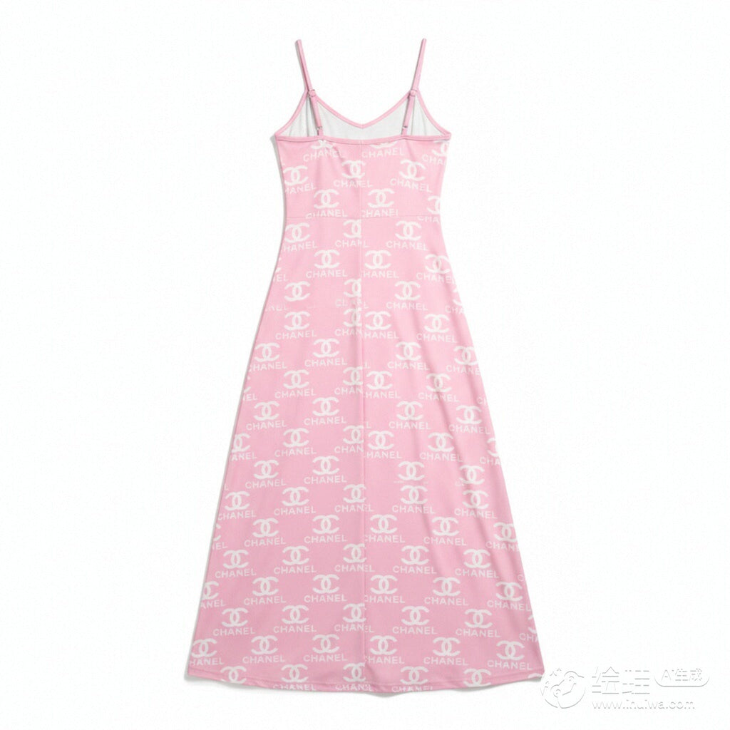 Classic Print V-Neck Pocket Cami Dress 3D1026033001